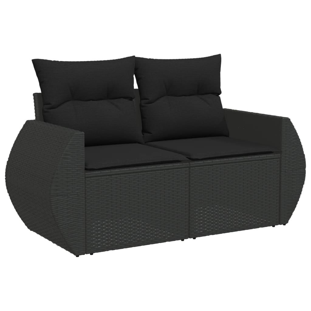 7-delige Loungeset met kussens poly rattan zwart Modulaire tuinbanken | Creëer jouw Trendy Thuis | Gratis bezorgd & Retour | Trendy.nl