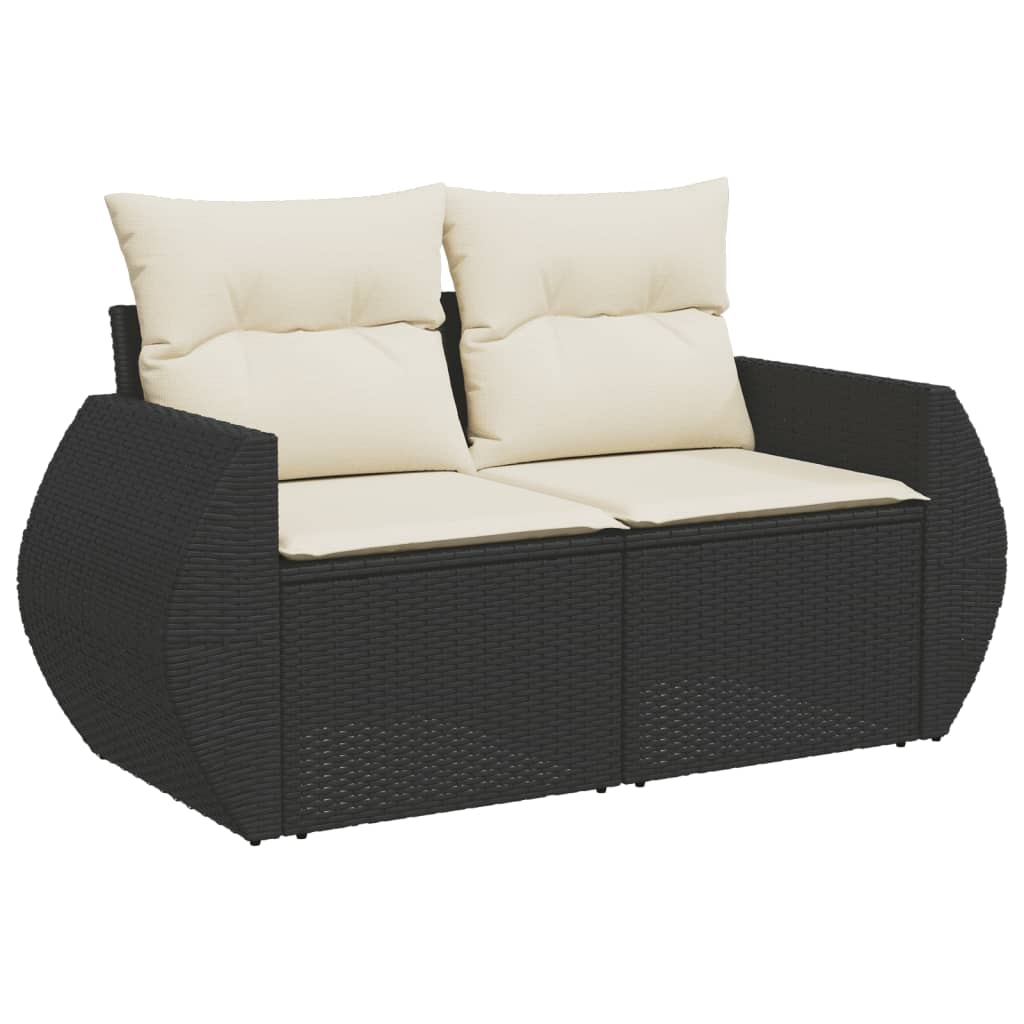 7-delige Loungeset met kussens poly rattan zwart Modulaire tuinbanken | Creëer jouw Trendy Thuis | Gratis bezorgd & Retour | Trendy.nl