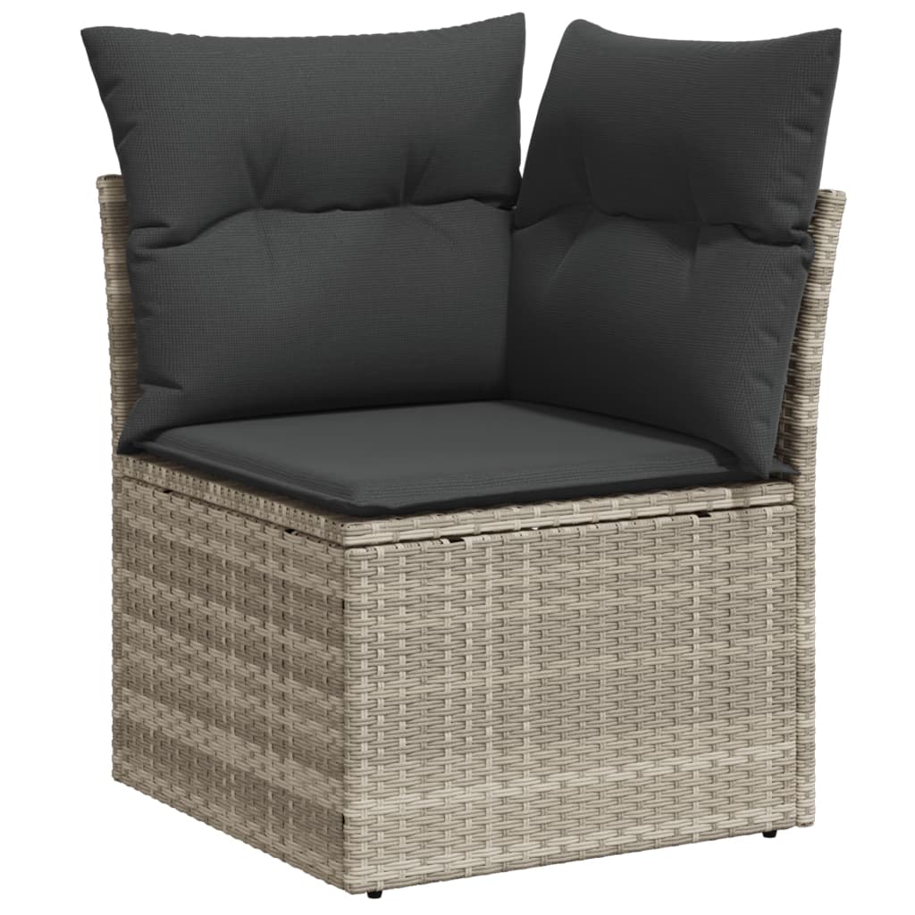 7-delige Loungeset met kussens poly rattan lichtgrijs Modulaire tuinbanken | Creëer jouw Trendy Thuis | Gratis bezorgd & Retour | Trendy.nl