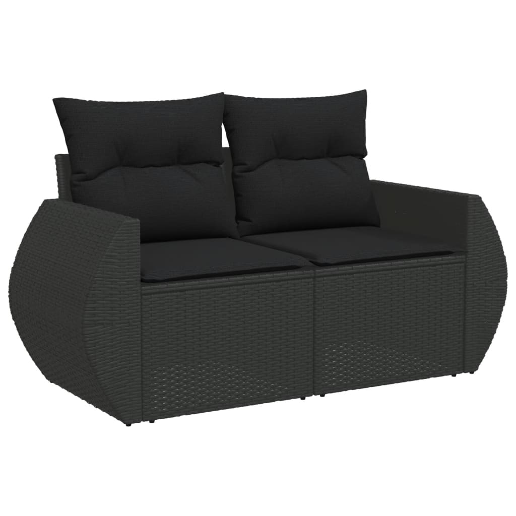 6-delige Loungeset met kussens poly rattan zwart Modulaire tuinbanken | Creëer jouw Trendy Thuis | Gratis bezorgd & Retour | Trendy.nl