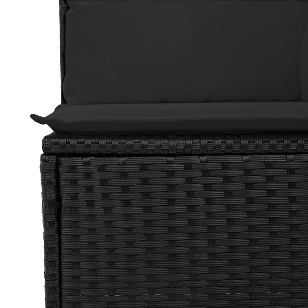 7-delige Loungeset met kussens poly rattan zwart Modulaire tuinbanken | Creëer jouw Trendy Thuis | Gratis bezorgd & Retour | Trendy.nl