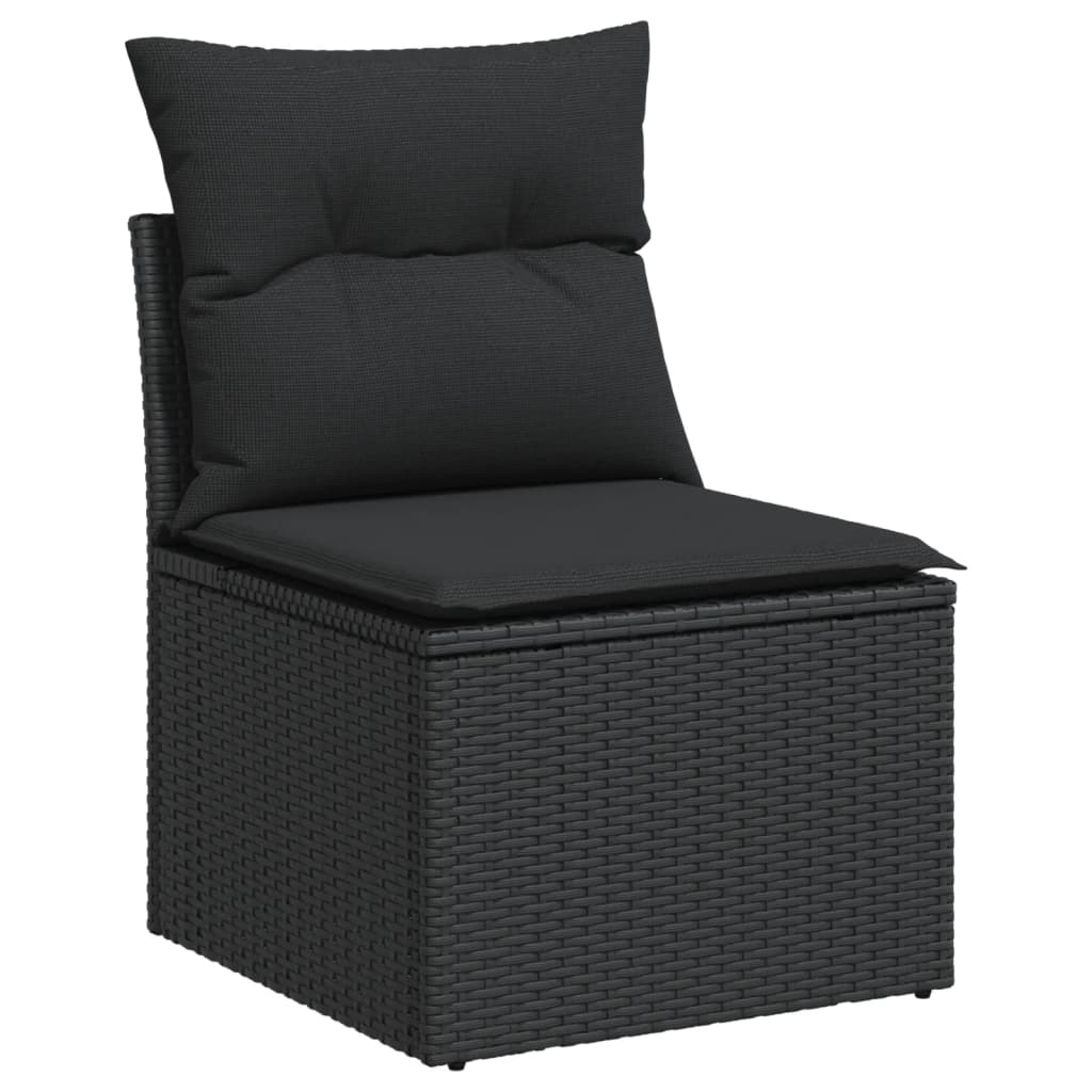 3-delige Loungeset met kussens poly rattan zwart Modulaire tuinbanken | Creëer jouw Trendy Thuis | Gratis bezorgd & Retour | Trendy.nl