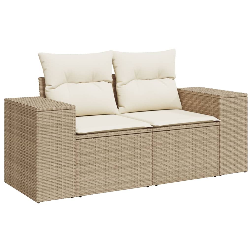 3-delige Loungeset met kussens poly rattan beige Modulaire tuinbanken | Creëer jouw Trendy Thuis | Gratis bezorgd & Retour | Trendy.nl