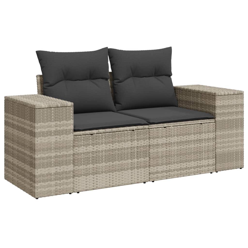 4-delige Loungeset met kussens poly rattan lichtgrijs Modulaire tuinbanken | Creëer jouw Trendy Thuis | Gratis bezorgd & Retour | Trendy.nl