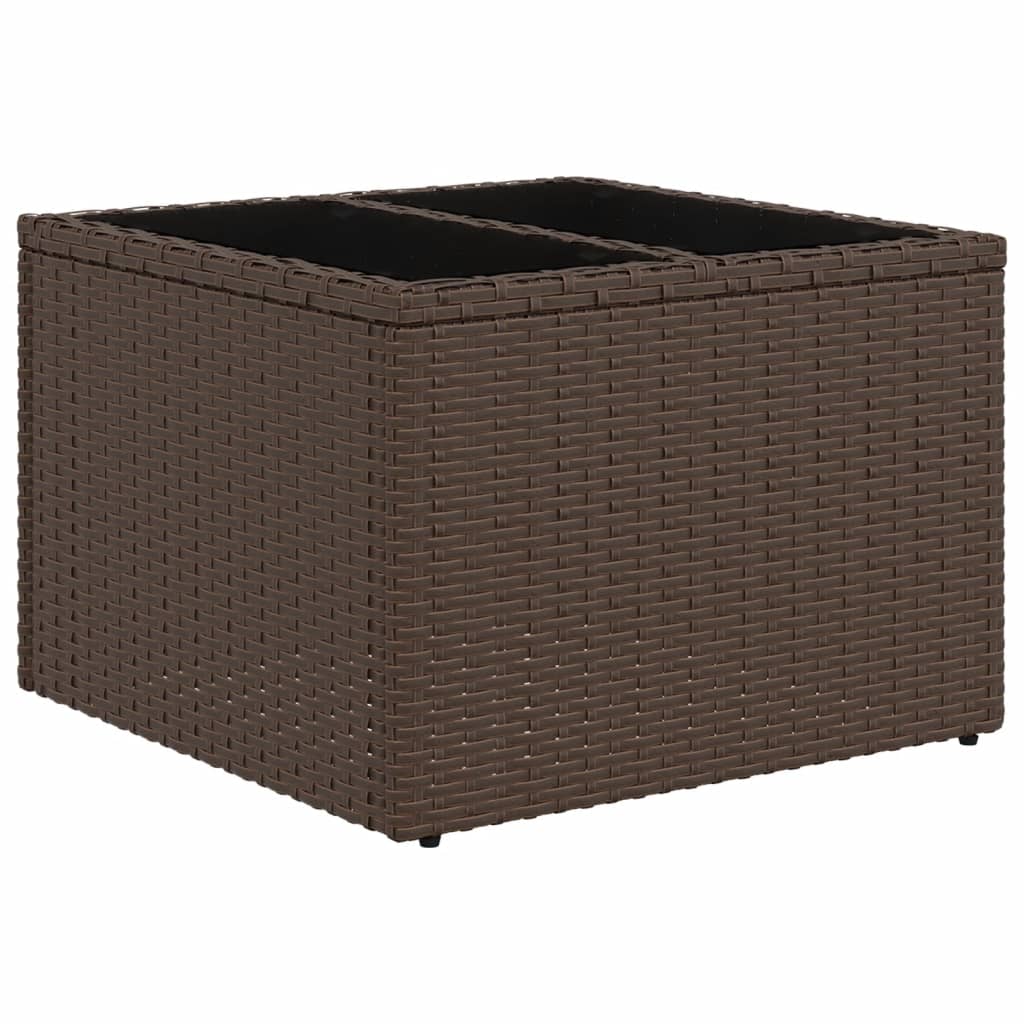 4-delige Loungeset met kussens poly rattan bruin