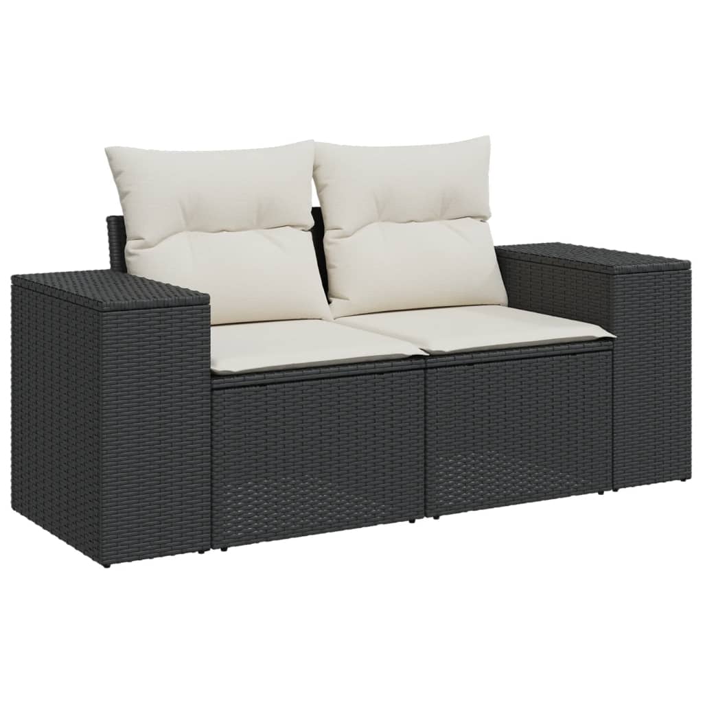 5-delige Loungeset met kussens poly rattan zwart Modulaire tuinbanken | Creëer jouw Trendy Thuis | Gratis bezorgd & Retour | Trendy.nl