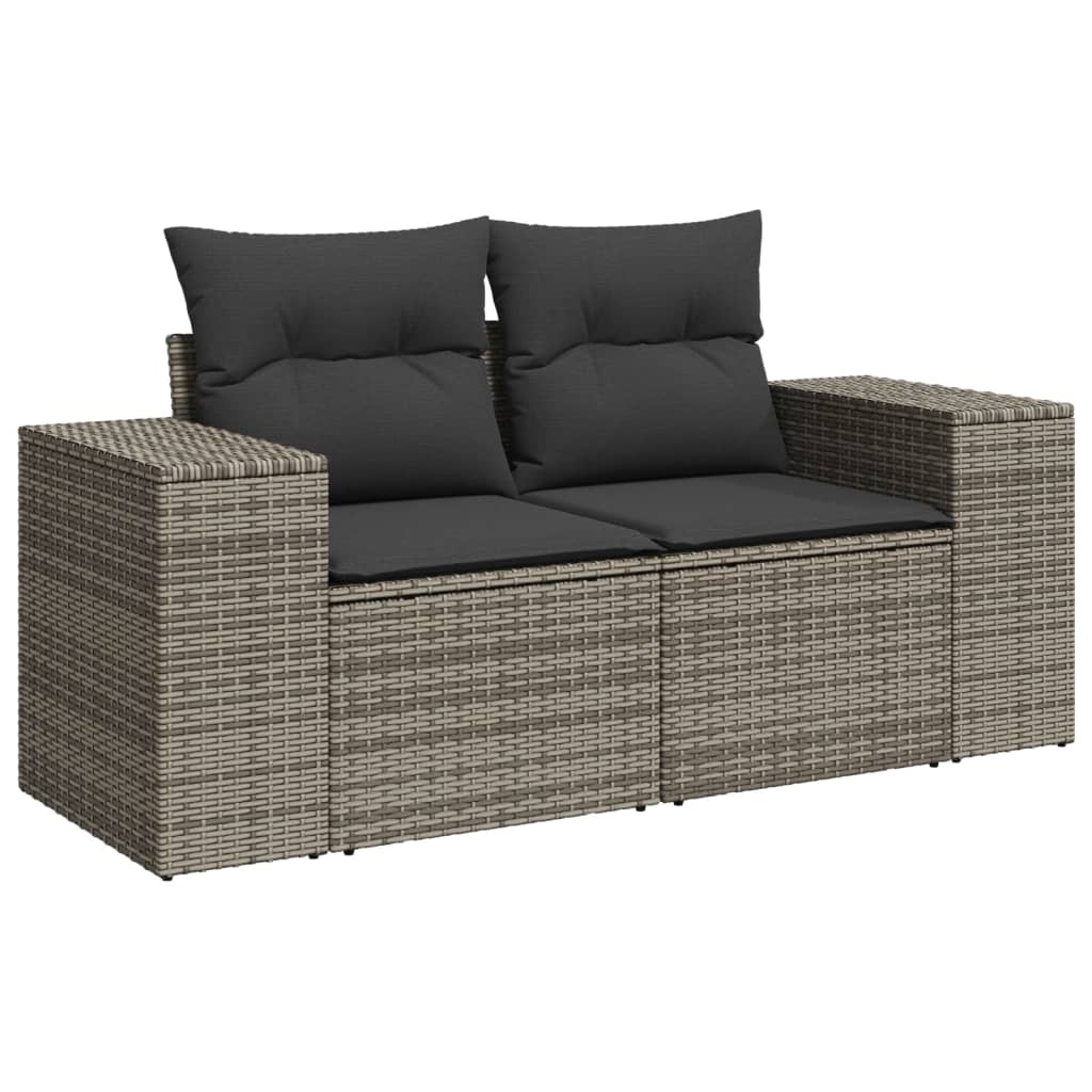 4-delige Loungeset met kussens poly rattan grijs Modulaire tuinbanken | Creëer jouw Trendy Thuis | Gratis bezorgd & Retour | Trendy.nl