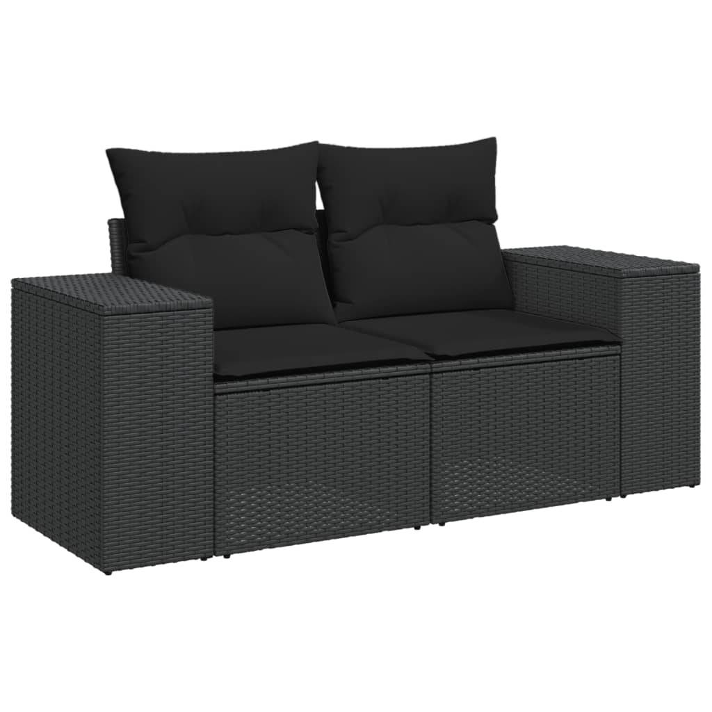 5-delige Loungeset met kussens poly rattan zwart Modulaire tuinbanken | Creëer jouw Trendy Thuis | Gratis bezorgd & Retour | Trendy.nl