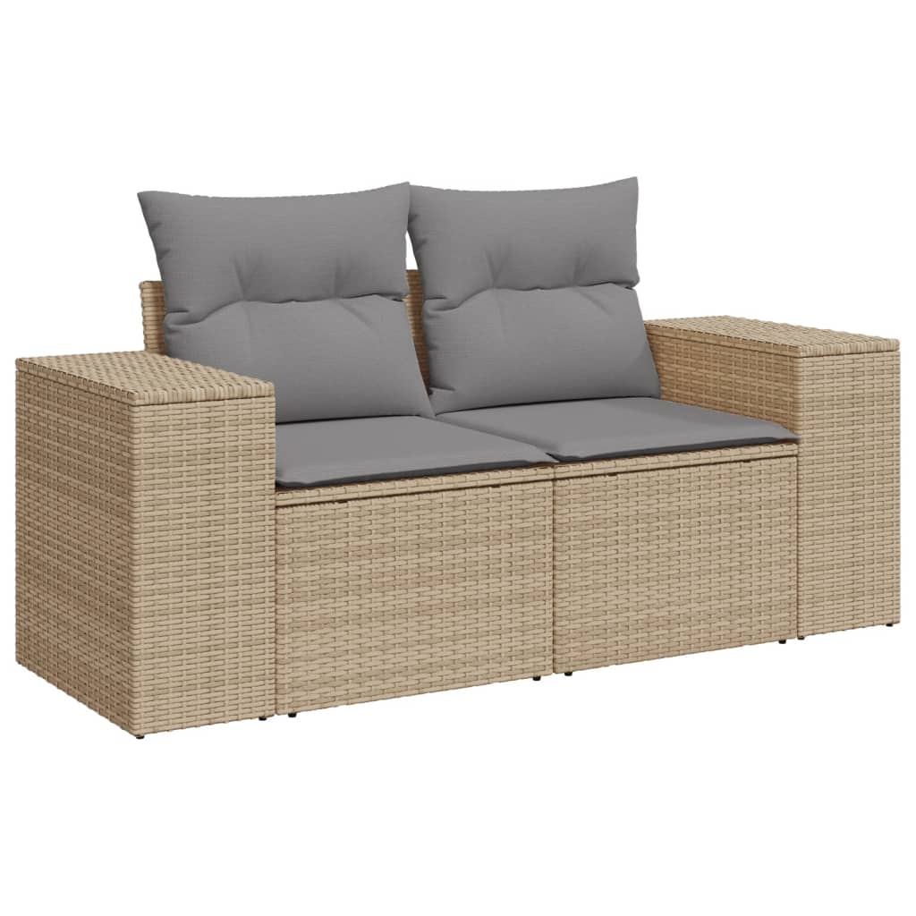 5-delige Loungeset met kussens poly rattan beige Modulaire tuinbanken | Creëer jouw Trendy Thuis | Gratis bezorgd & Retour | Trendy.nl