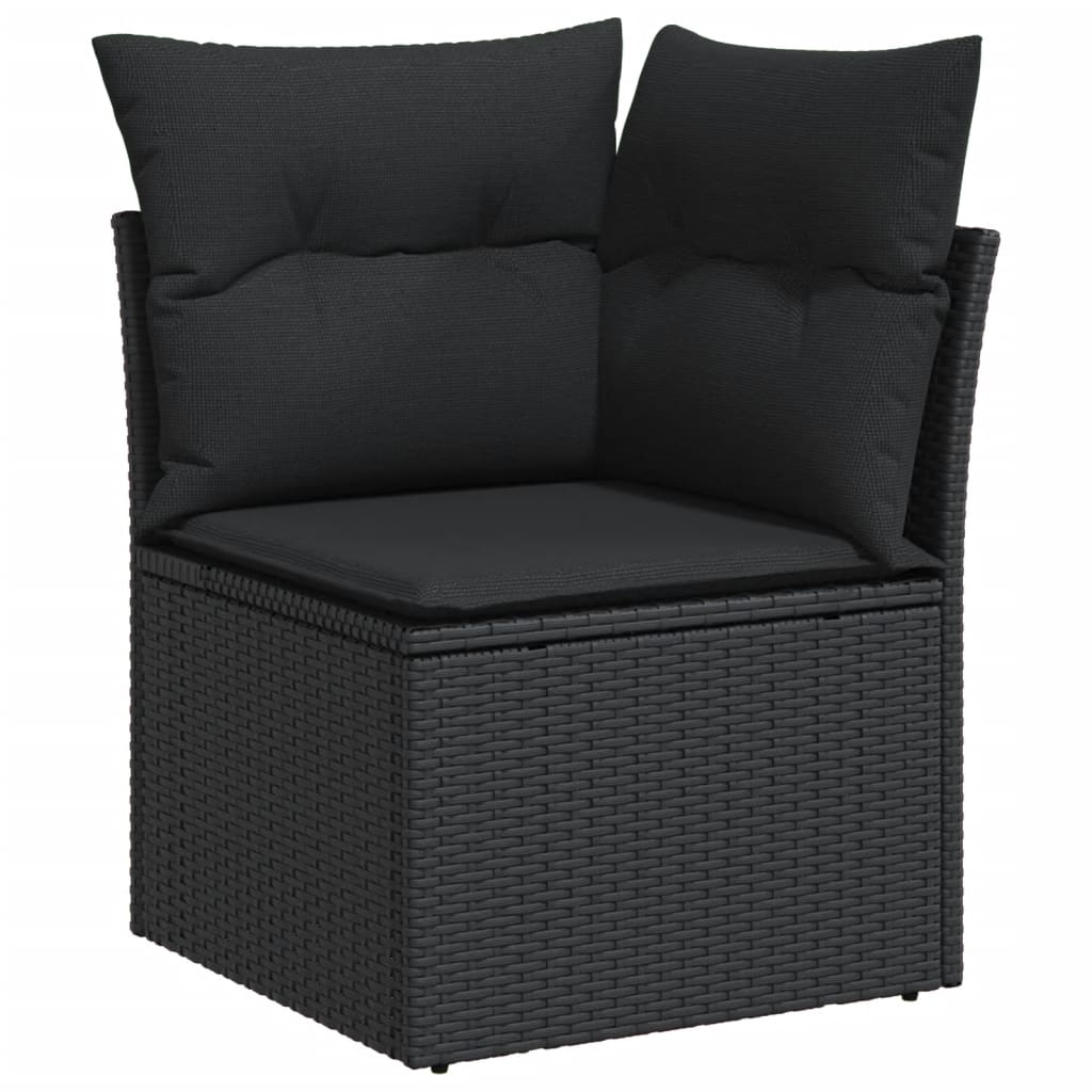 6-delige Loungeset met kussens poly rattan zwart Modulaire tuinbanken | Creëer jouw Trendy Thuis | Gratis bezorgd & Retour | Trendy.nl