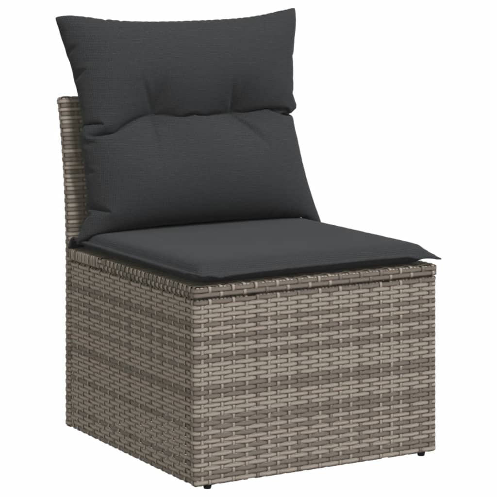 6-delige Loungeset met kussens poly rattan grijs Modulaire tuinbanken | Creëer jouw Trendy Thuis | Gratis bezorgd & Retour | Trendy.nl