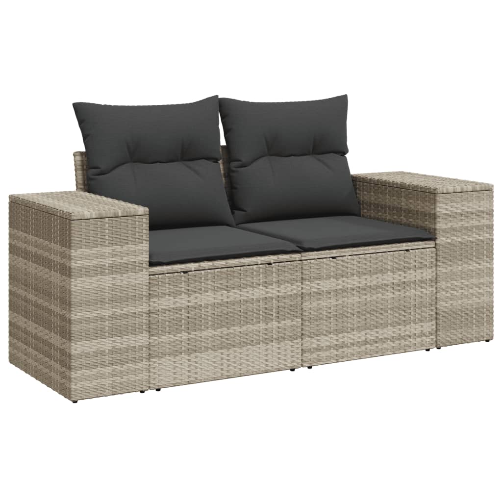 6-delige Loungeset met kussens poly rattan lichtgrijs Modulaire tuinbanken | Creëer jouw Trendy Thuis | Gratis bezorgd & Retour | Trendy.nl