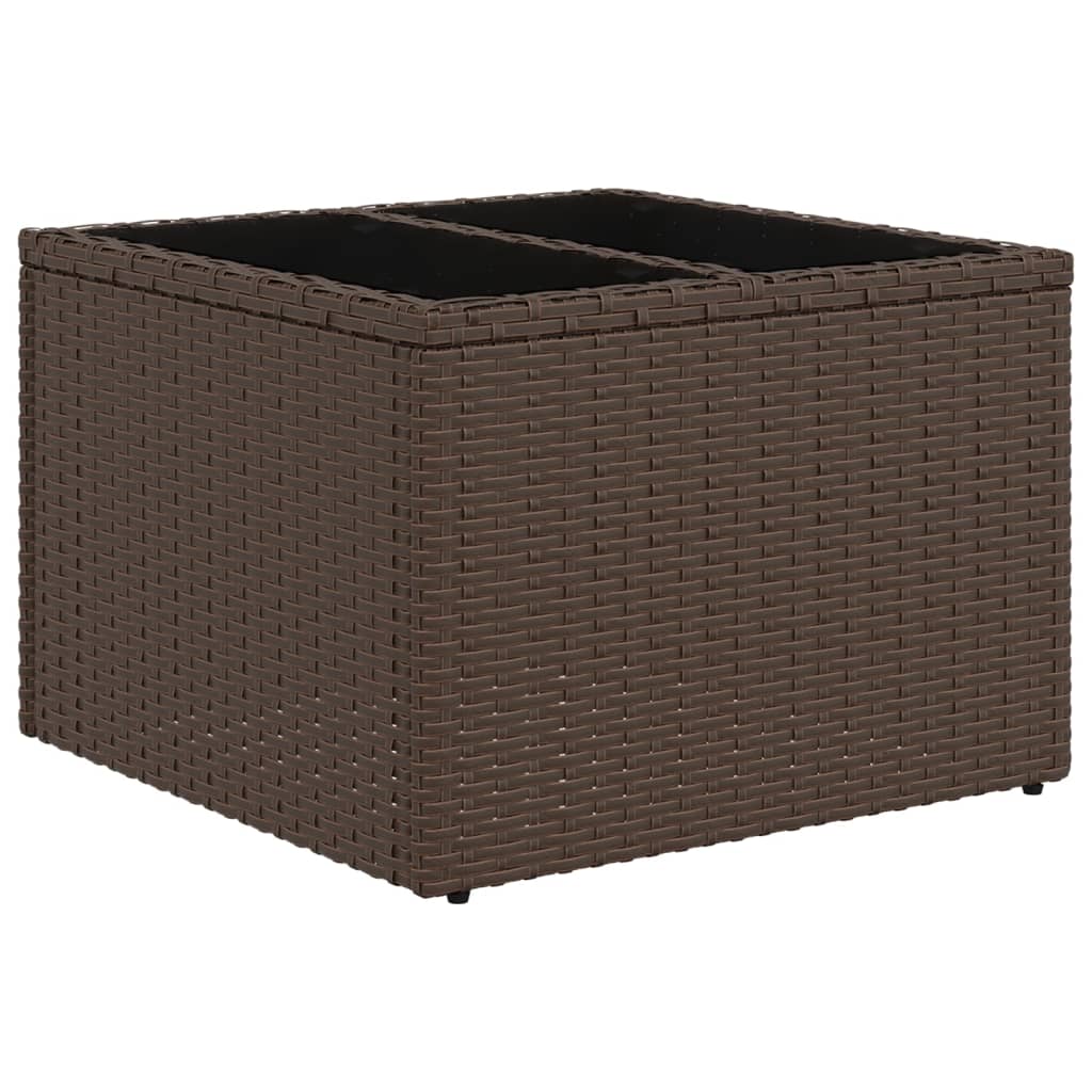 8-delige Loungeset met kussens poly rattan bruin