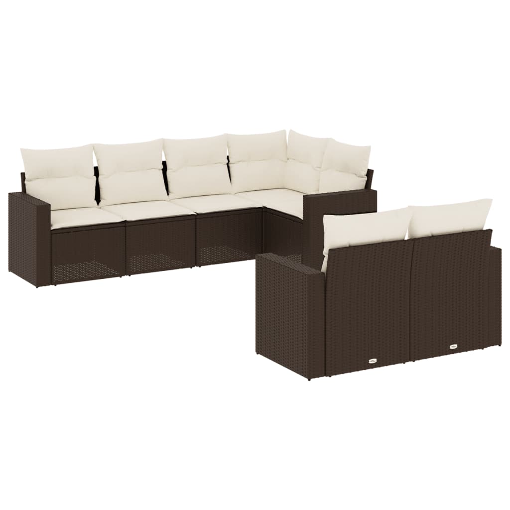 7-delige Loungeset met kussens poly rattan bruin Modulaire tuinbanken | Creëer jouw Trendy Thuis | Gratis bezorgd & Retour | Trendy.nl