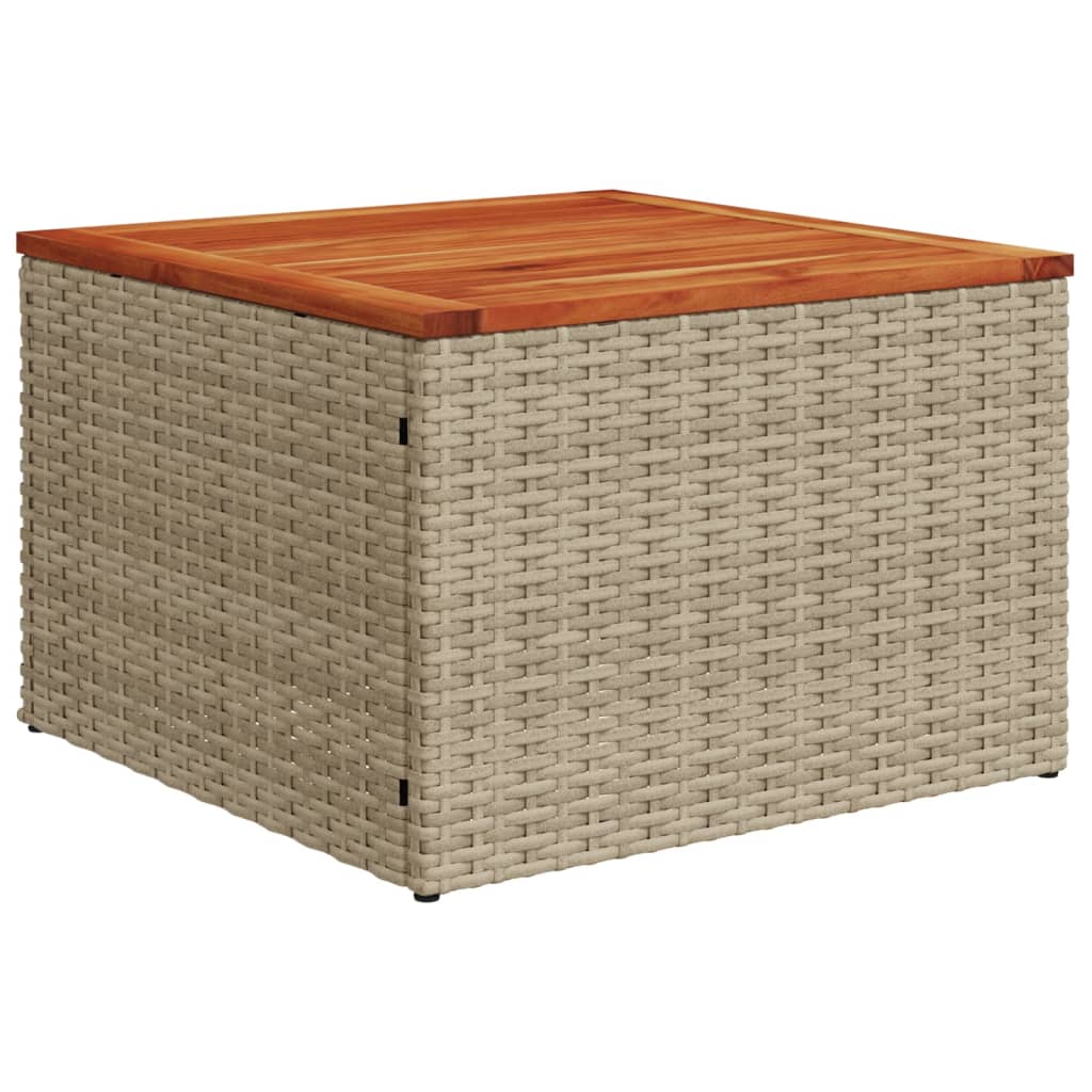 13-delige Loungeset met kussens poly rattan gemengd beige