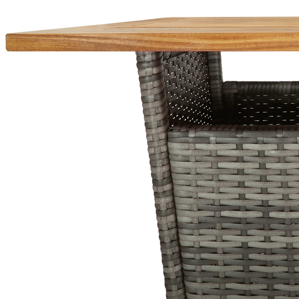 3-delige Tuinbarset met kussens poly rattan grijs