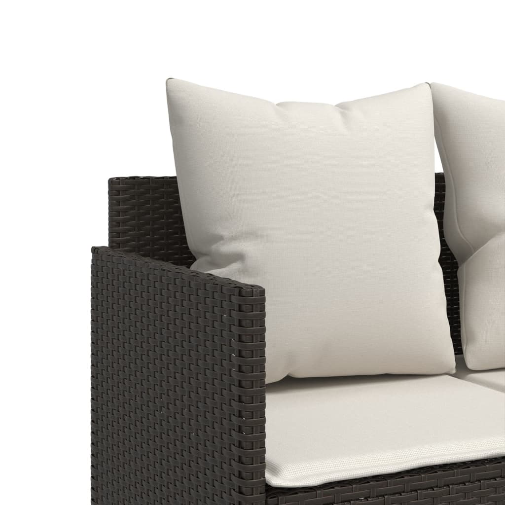 5-delige Loungeset met kussens poly rattan bruin