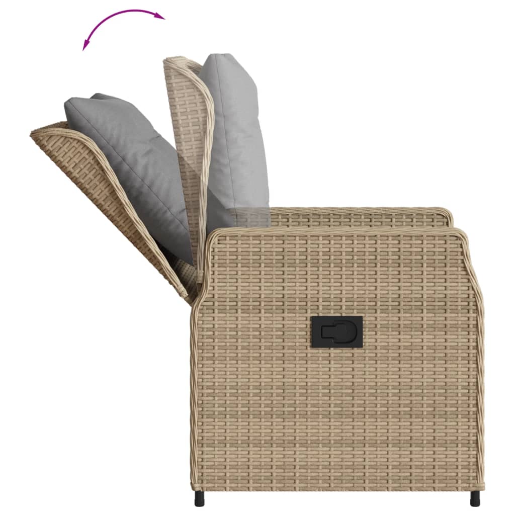 3-delige Bistroset met kussens poly rattan beige Tuinsets | Creëer jouw Trendy Thuis | Gratis bezorgd & Retour | Trendy.nl