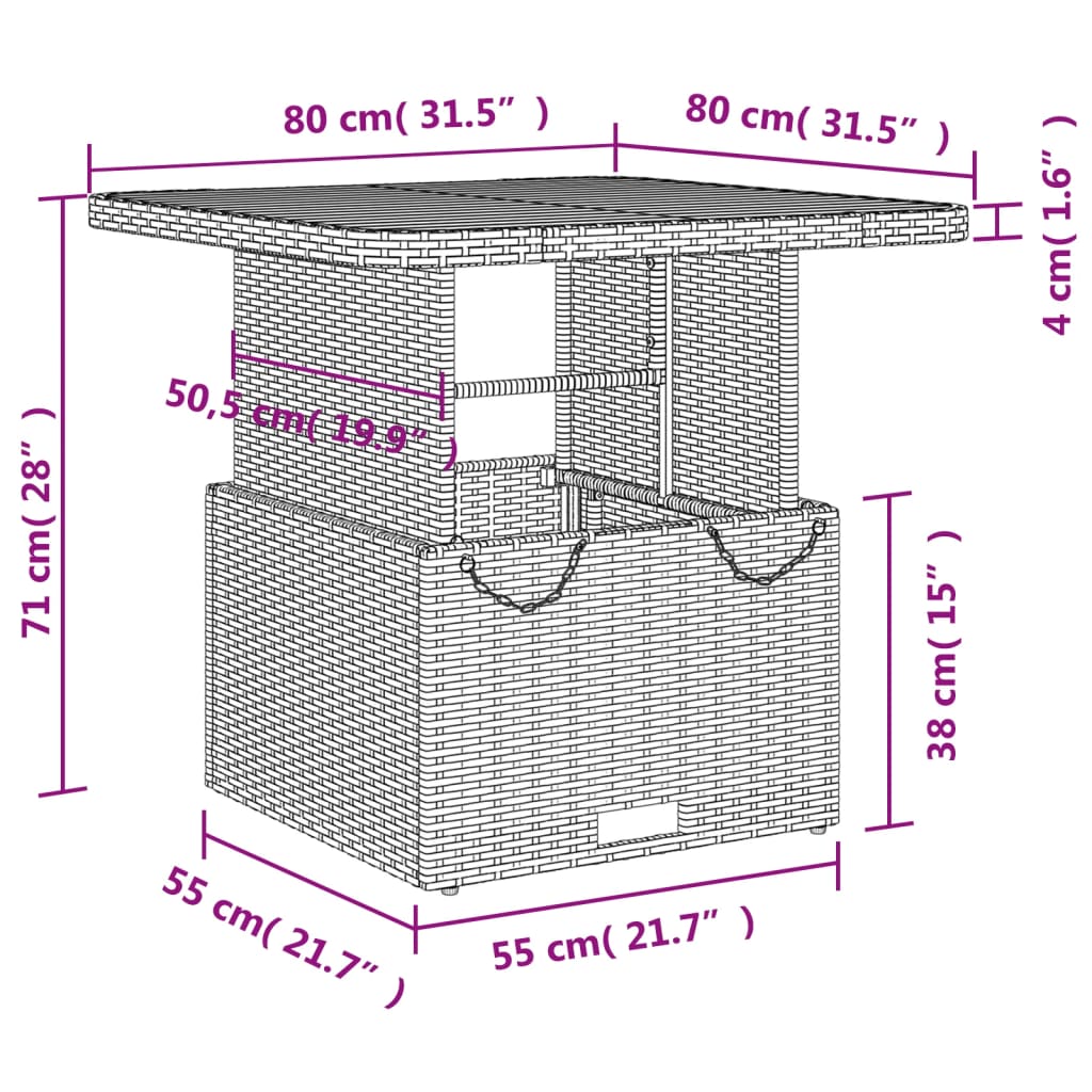 5-delige Tuinset met kussens poly rattan beige Tuinsets | Creëer jouw Trendy Thuis | Gratis bezorgd & Retour | Trendy.nl