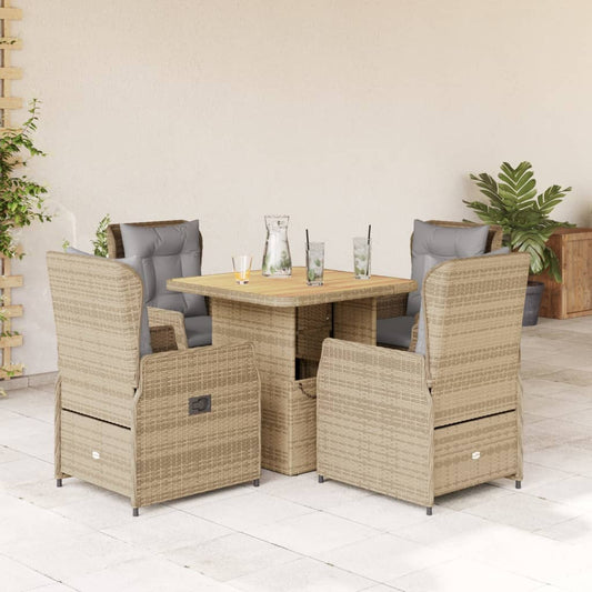 5-delige Tuinset met kussens poly rattan beige Tuinsets | Creëer jouw Trendy Thuis | Gratis bezorgd & Retour | Trendy.nl