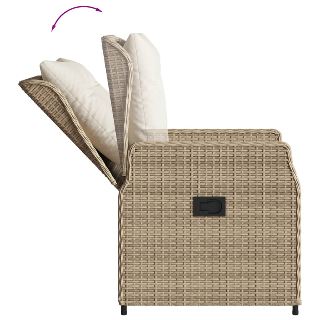 3-delige Bistroset met kussens poly rattan beige Tuinsets | Creëer jouw Trendy Thuis | Gratis bezorgd & Retour | Trendy.nl