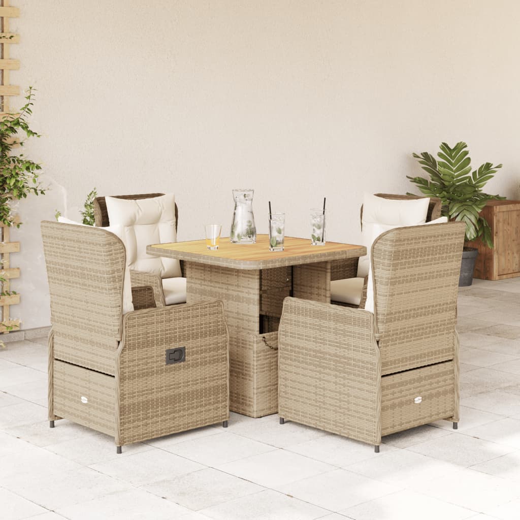 5-delige Tuinset met kussens poly rattan beige Tuinsets | Creëer jouw Trendy Thuis | Gratis bezorgd & Retour | Trendy.nl