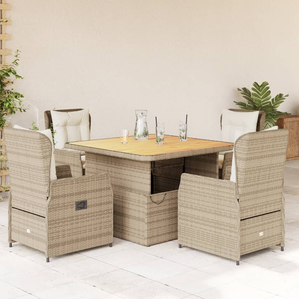 5-delige Tuinset met kussens poly rattan beige Tuinsets | Creëer jouw Trendy Thuis | Gratis bezorgd & Retour | Trendy.nl