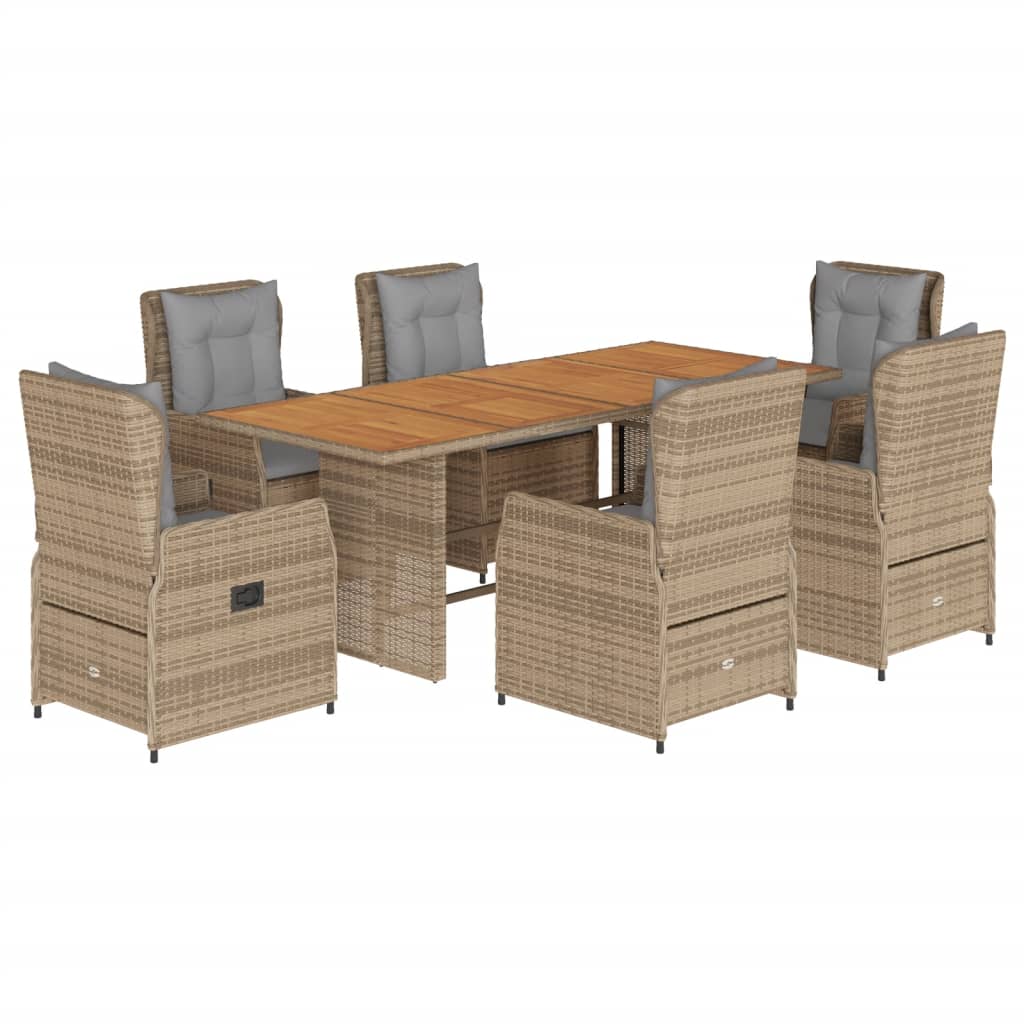 7-delige Tuinset met kussens poly rattan beige Tuinsets | Creëer jouw Trendy Thuis | Gratis bezorgd & Retour | Trendy.nl