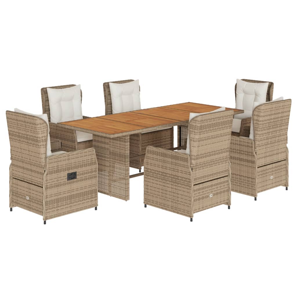 7-delige Tuinset met kussens poly rattan beige Tuinsets | Creëer jouw Trendy Thuis | Gratis bezorgd & Retour | Trendy.nl