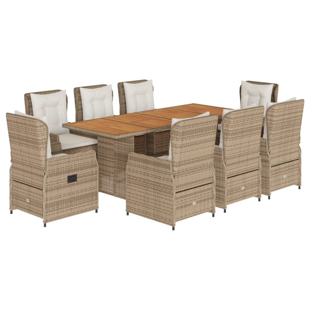 9-delige Tuinset met kussens poly rattan beige Tuinsets | Creëer jouw Trendy Thuis | Gratis bezorgd & Retour | Trendy.nl