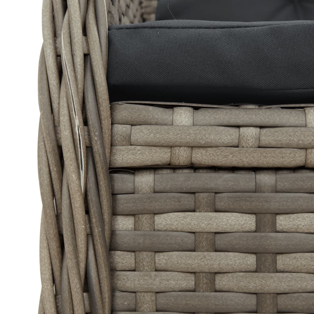 9-delige Tuinset met kussens poly rattan grijs Tuinsets | Creëer jouw Trendy Thuis | Gratis bezorgd & Retour | Trendy.nl