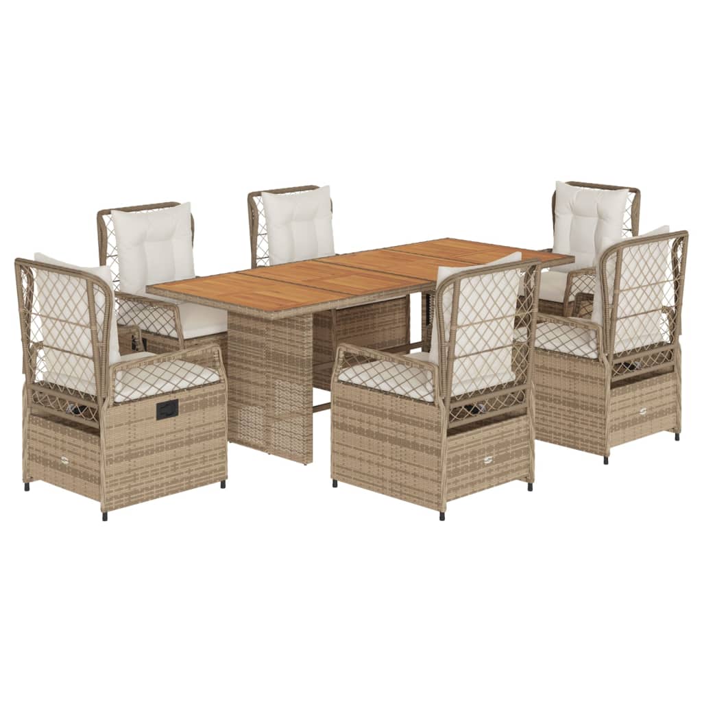 7-delige Tuinset met kussens poly rattan beige Tuinsets | Creëer jouw Trendy Thuis | Gratis bezorgd & Retour | Trendy.nl