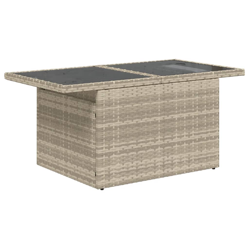 6-delige Loungeset met kussens poly rattan lichtgrijs