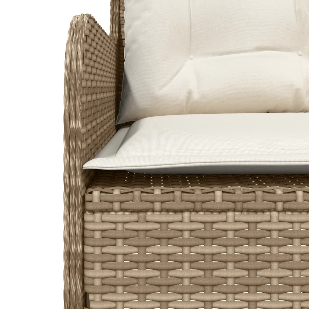 2-delige Loungeset met kussens poly rattan beige