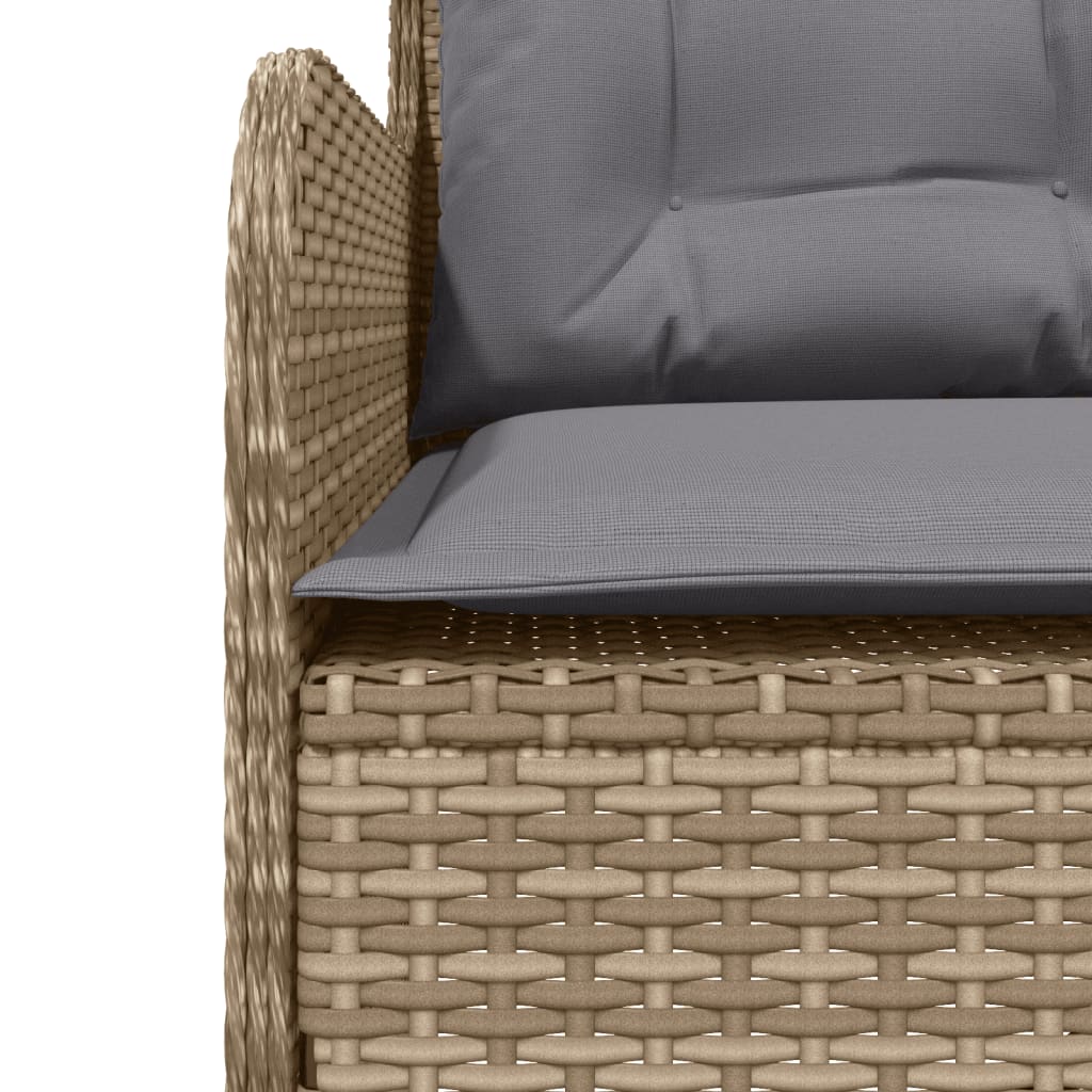 2-delige Loungeset met kussens poly rattan beige