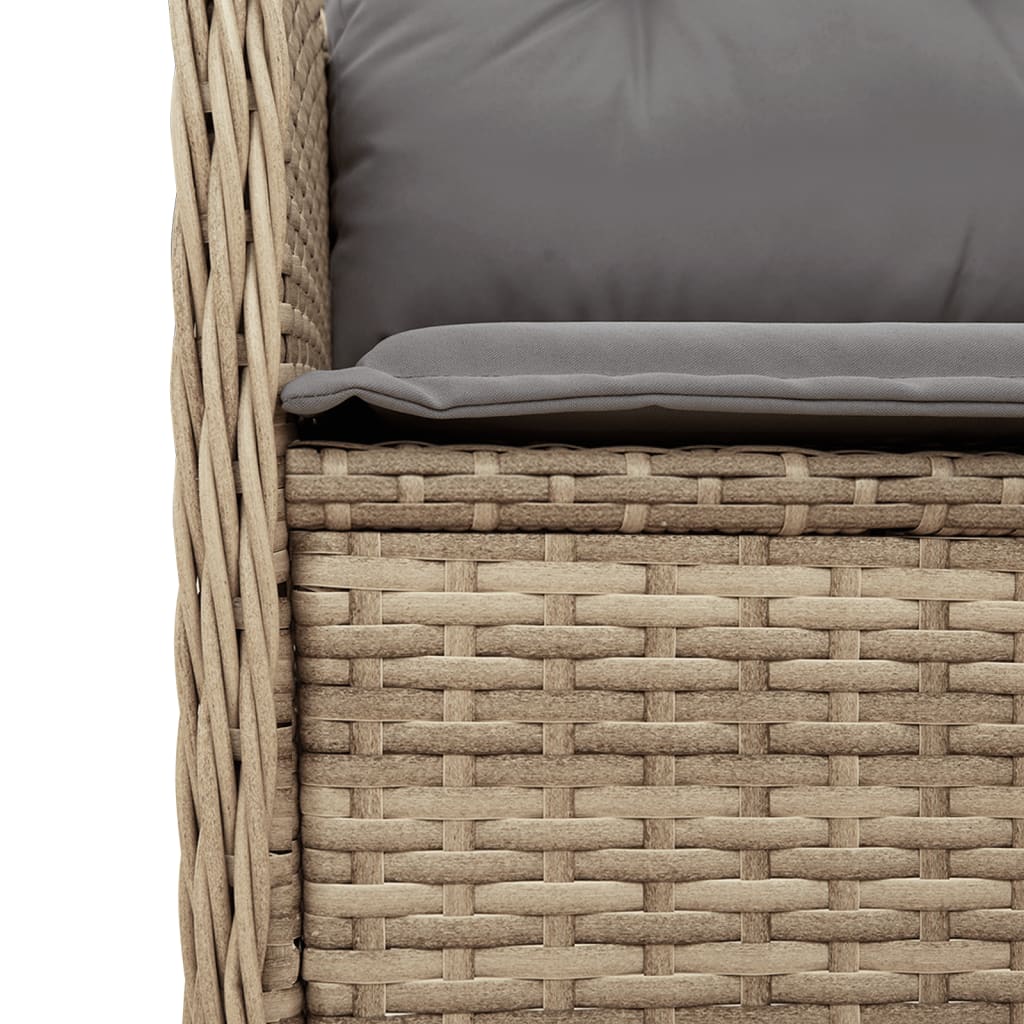 4-delige Loungeset met kussens poly rattan beige