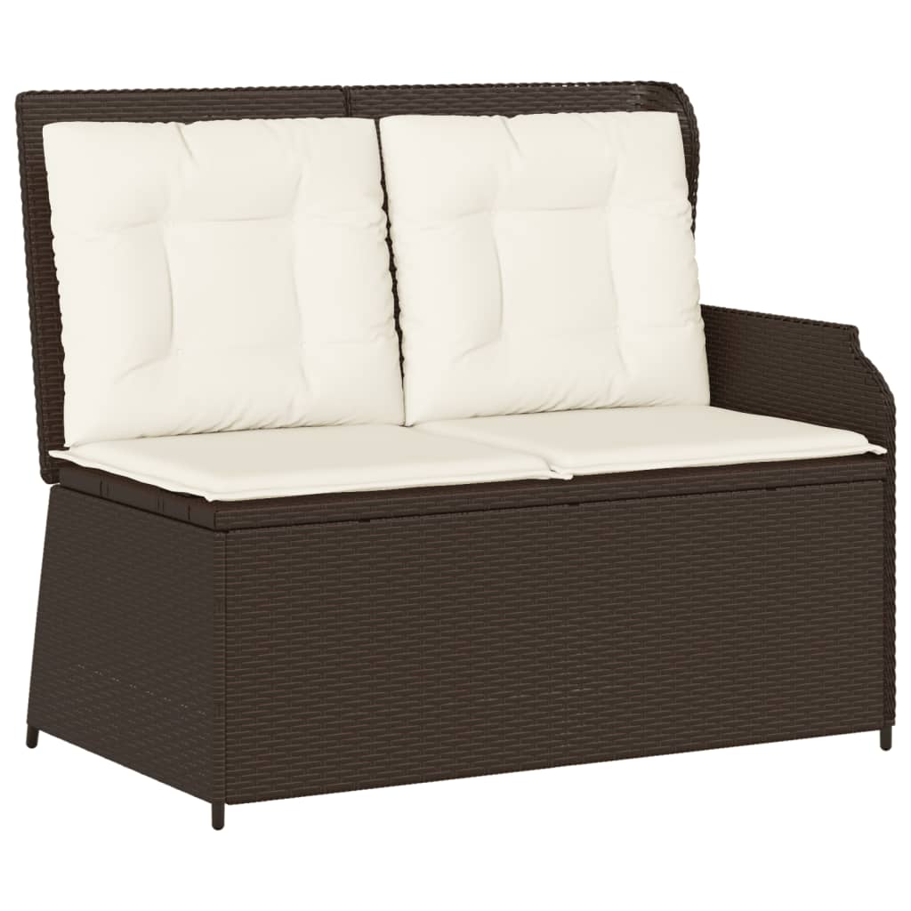 5-delige Loungeset met kussens poly rattan bruin