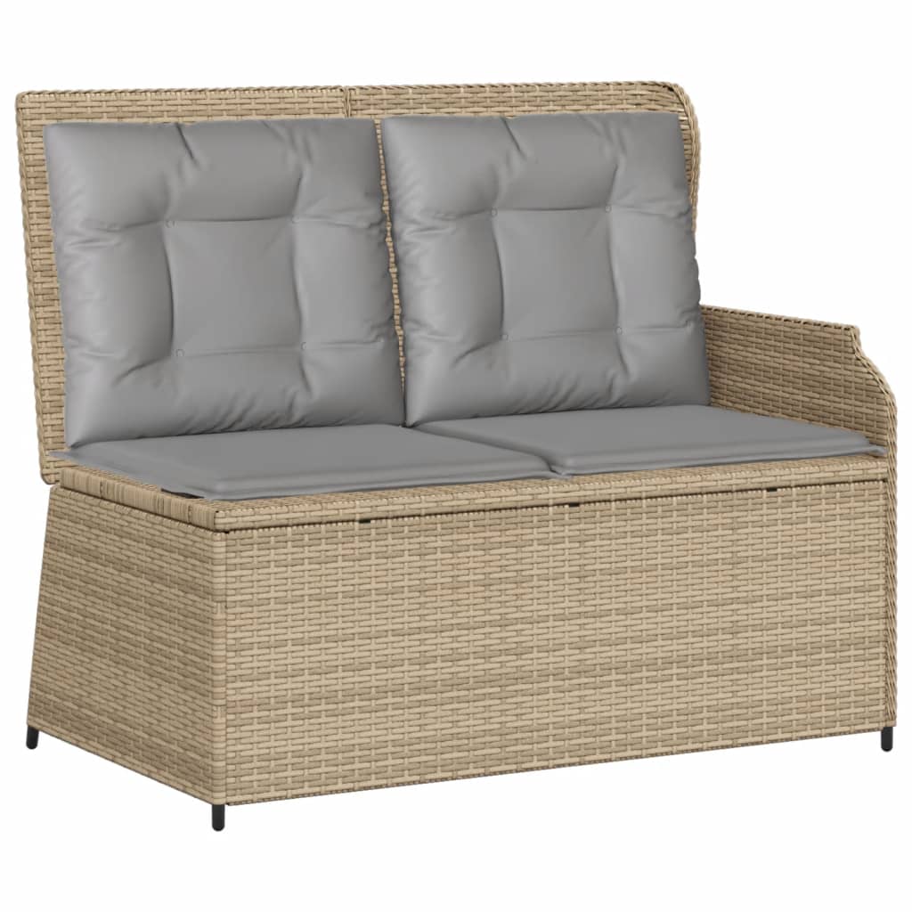 5-delige Loungeset met kussens poly rattan beige