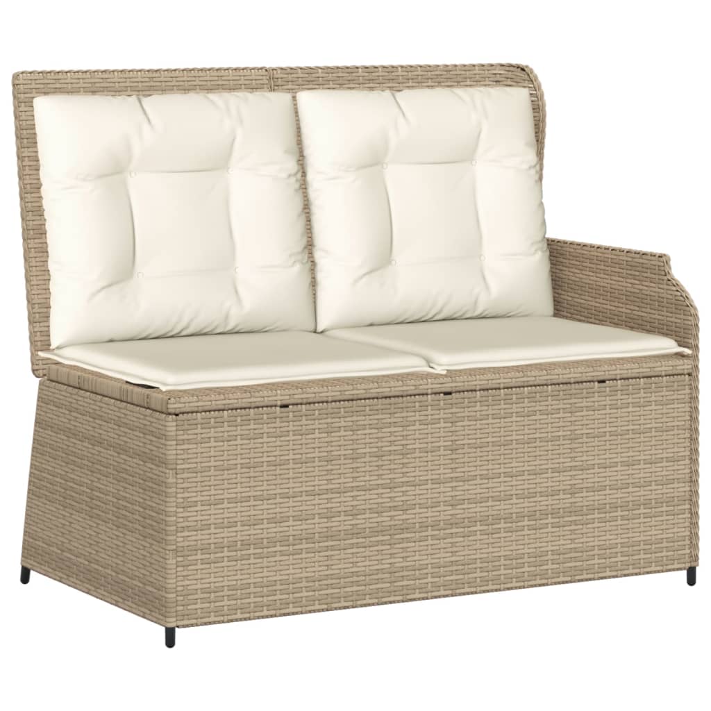 5-delige Loungeset met kussens poly rattan beige