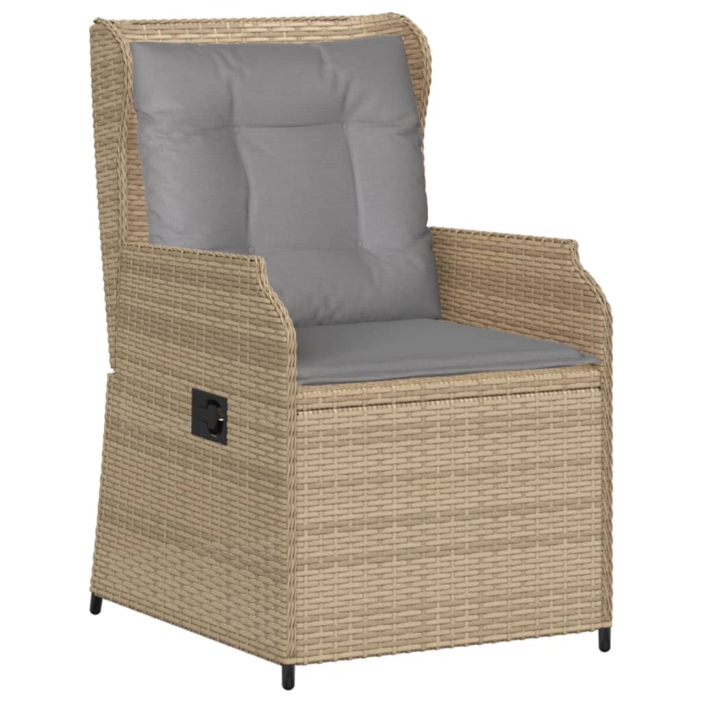 6-delige Loungeset met kussens poly rattan beige