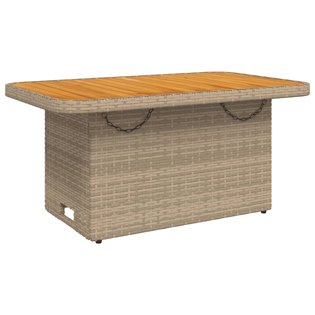 6-delige Loungeset met kussens poly rattan beige