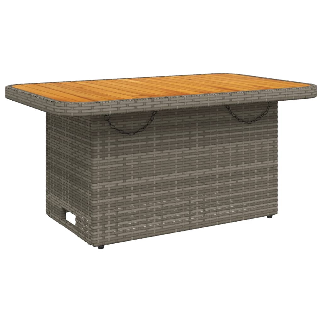 5-delige Loungeset met kussens poly rattan grijs