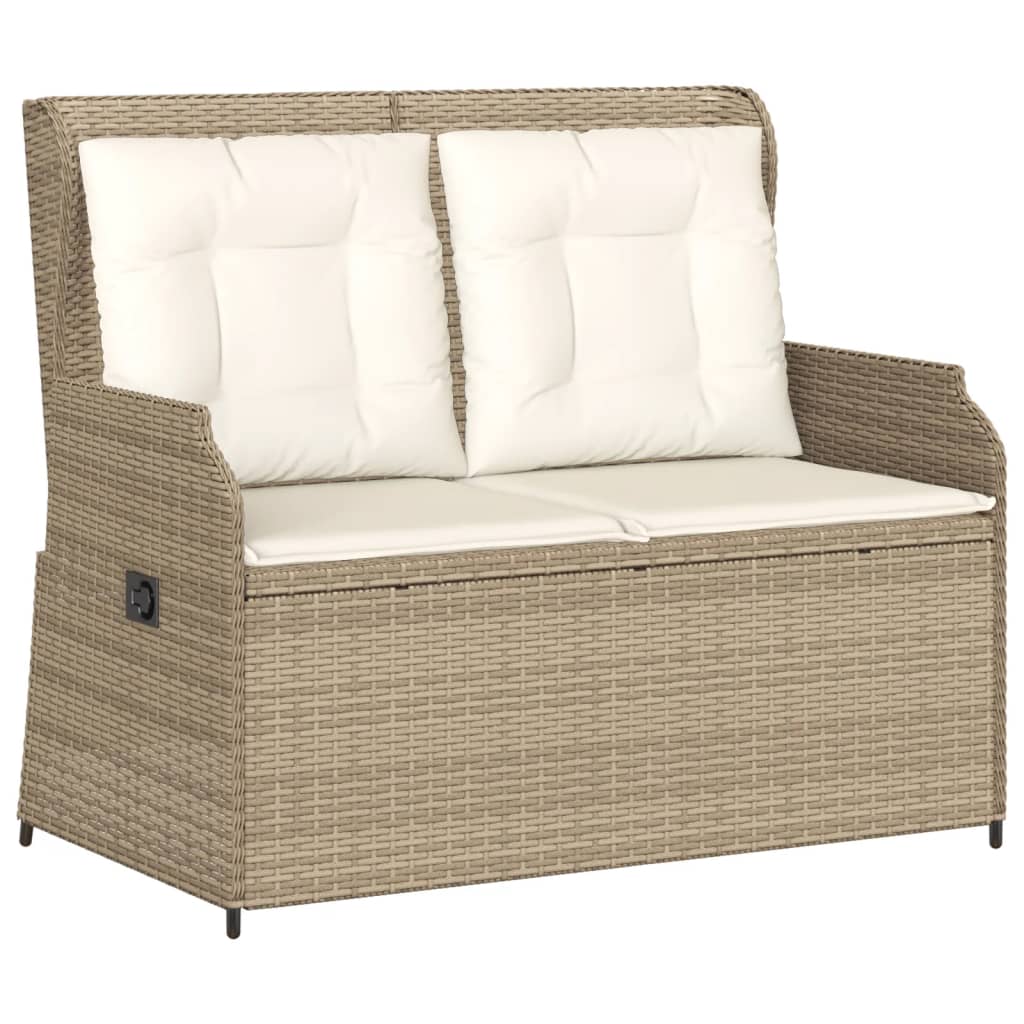 3-delige Loungeset met kussens poly rattan beige