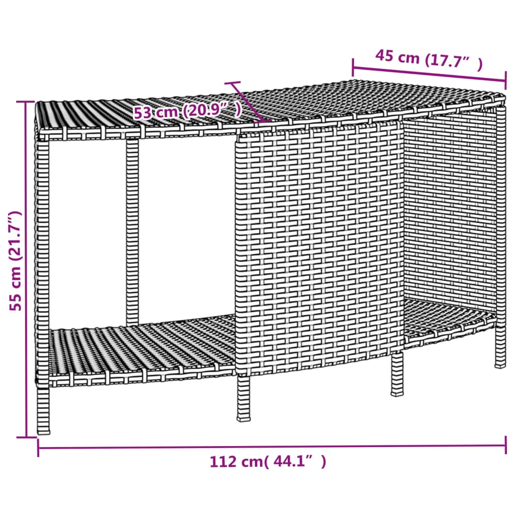 Hottub-ombouw poly rattan massief acaciahout grijs