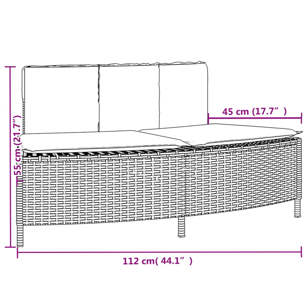 Hottub-ombouw poly rattan massief acaciahout grijs