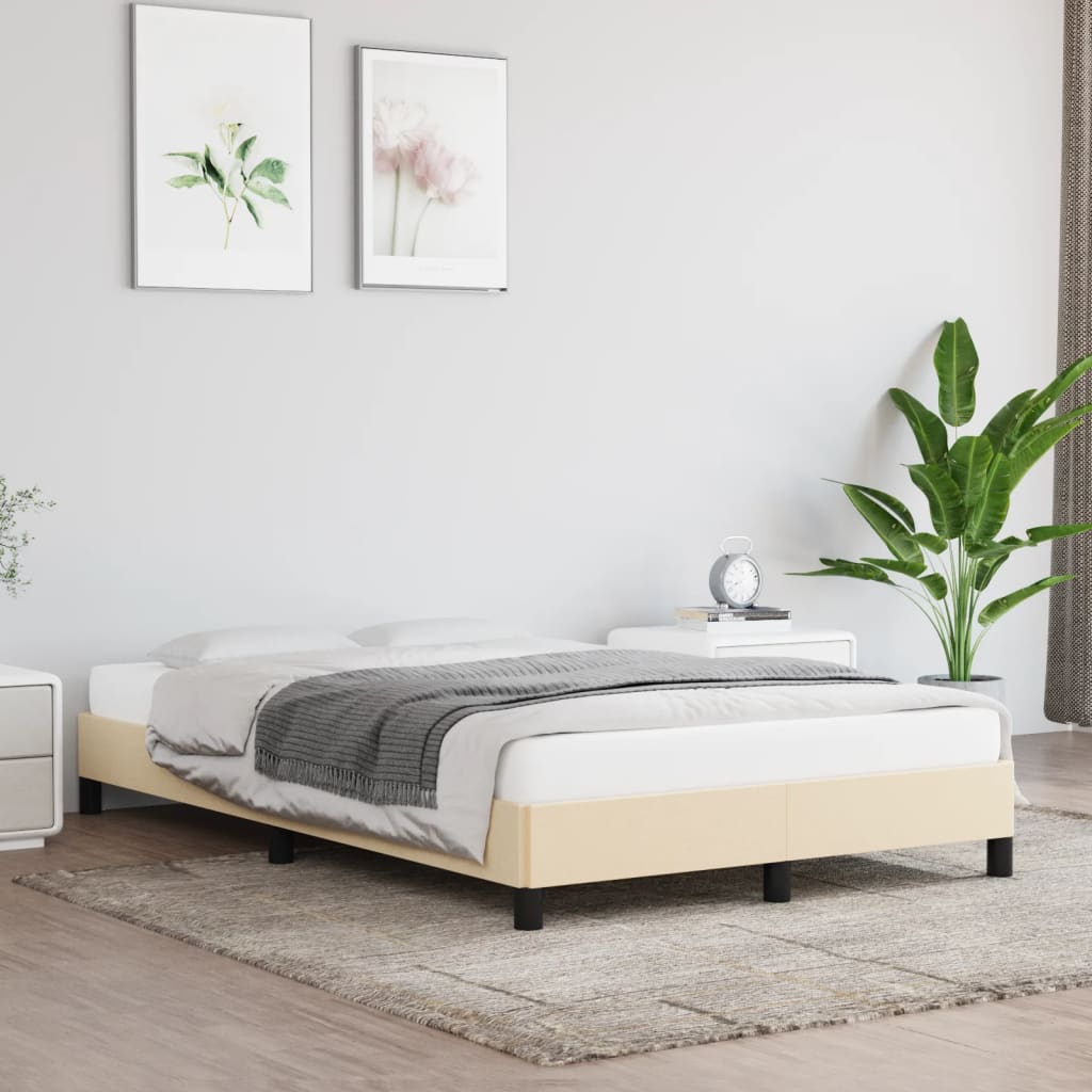 Bedframe stof crèmekleurig 120x190 cm Bedden & bedframes | Creëer jouw Trendy Thuis | Gratis bezorgd & Retour | Trendy.nl