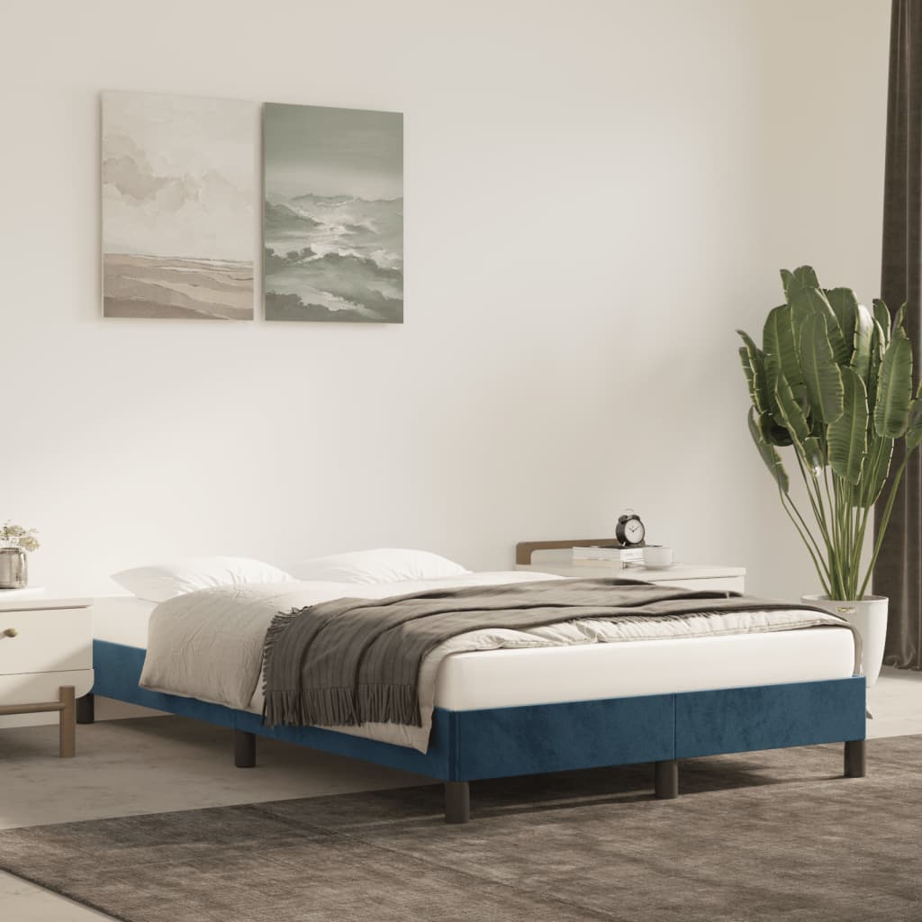 Bedframe fluweel donkerblauw 120x190 cm Bedden & bedframes | Creëer jouw Trendy Thuis | Gratis bezorgd & Retour | Trendy.nl