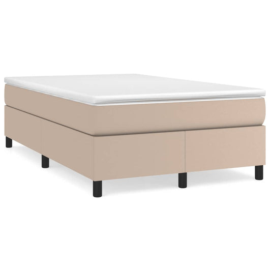 Boxspring met matras kunstleer cappuccinokleurig 120x190 cm