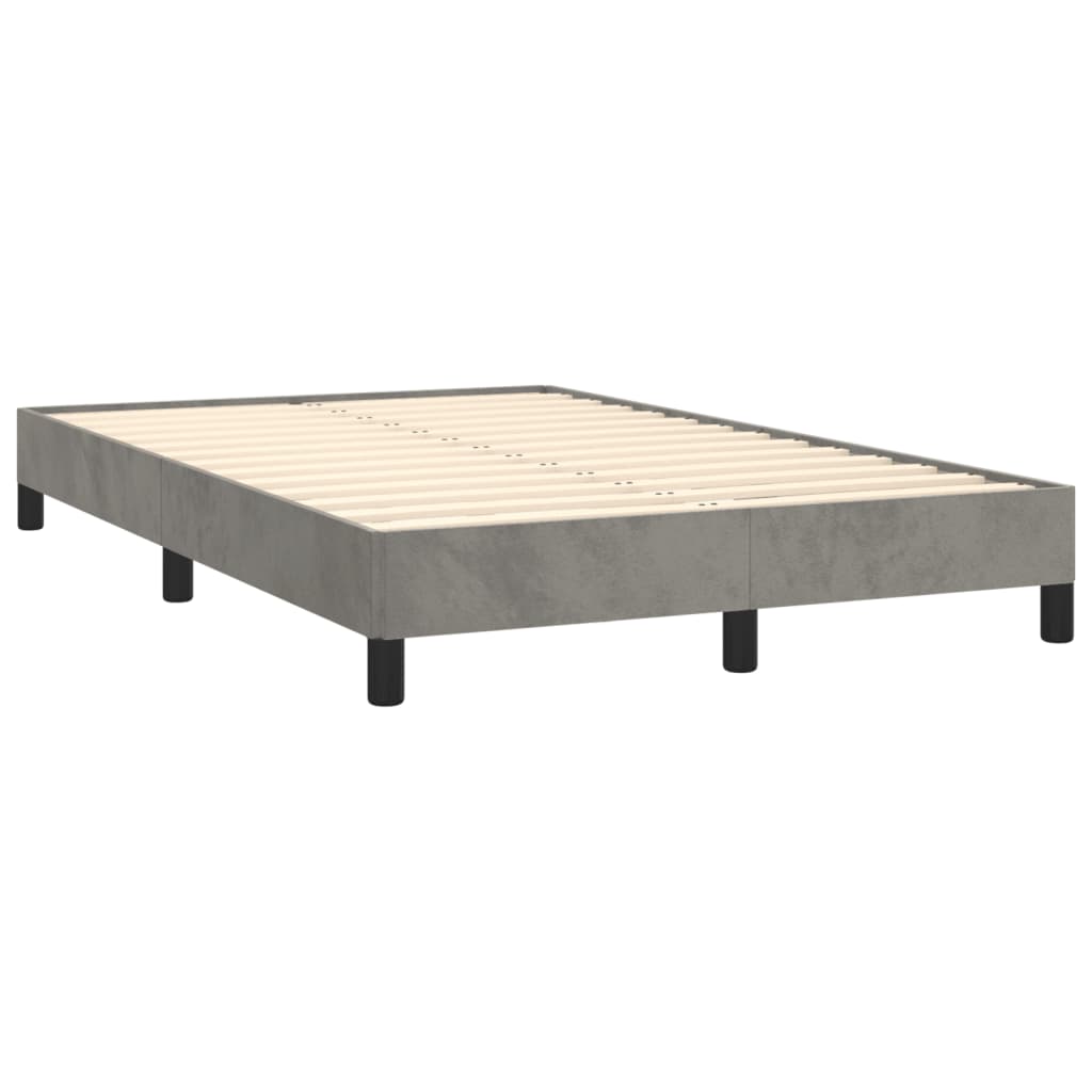 Boxspring met matras fluweel lichtgrijs 120x190 cm Bedden & bedframes | Creëer jouw Trendy Thuis | Gratis bezorgd & Retour | Trendy.nl