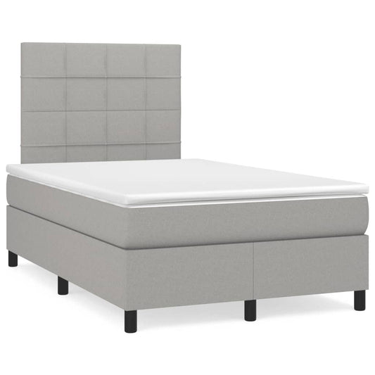 Boxspring met matras stof lichtgrijs 120x190 cm Bedden & bedframes | Creëer jouw Trendy Thuis | Gratis bezorgd & Retour | Trendy.nl